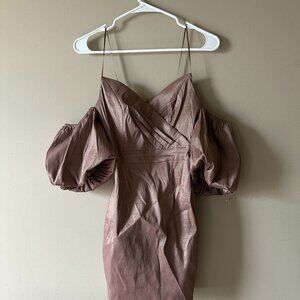 Apricot Lane DO + BE Off the Shoulder Puff Sleeve Formal Dress